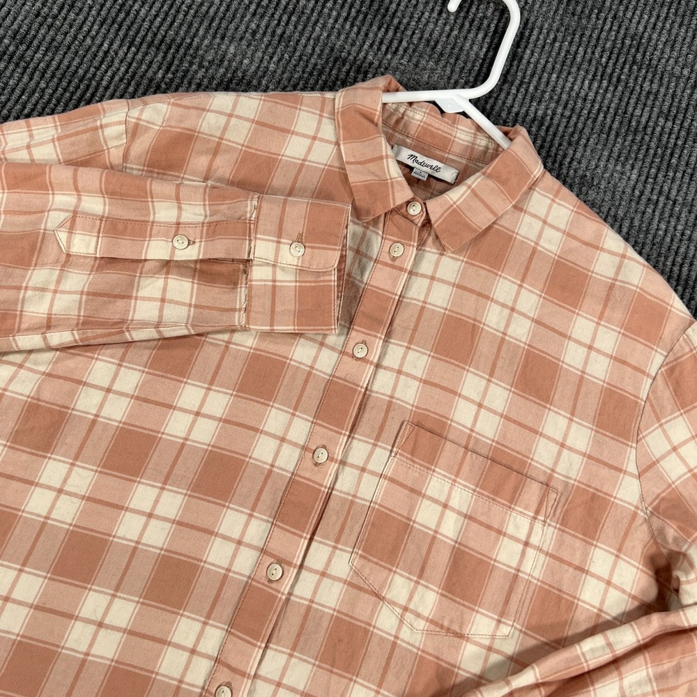 Madewell Shirt Womens Small Brown Plaid Long Sleeve Button Up Casual Cotton